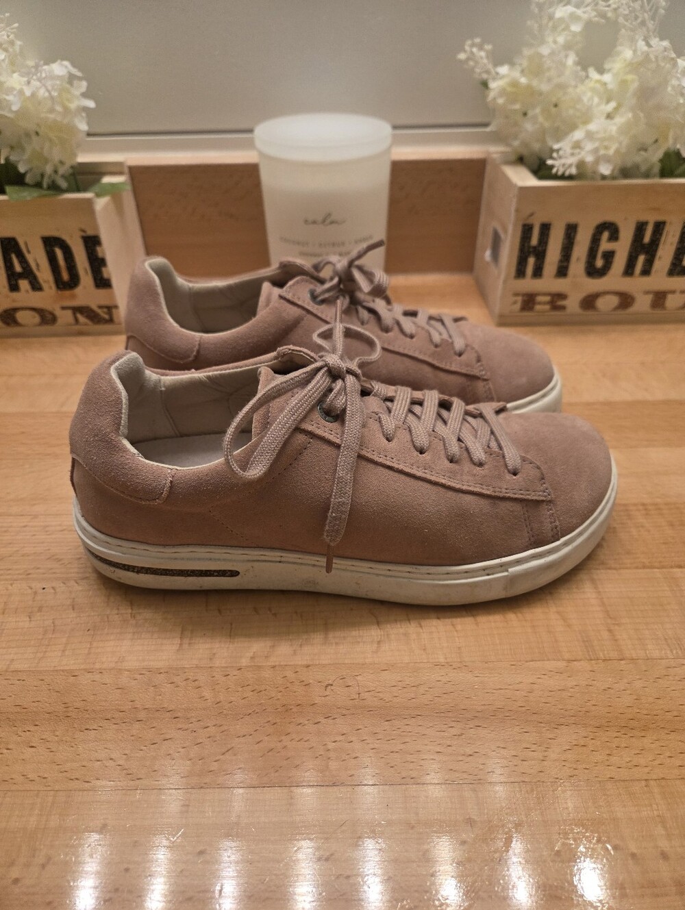 Birkenstock Bend Low Sneakers  "Pink Clay" Suede Women's Size 38